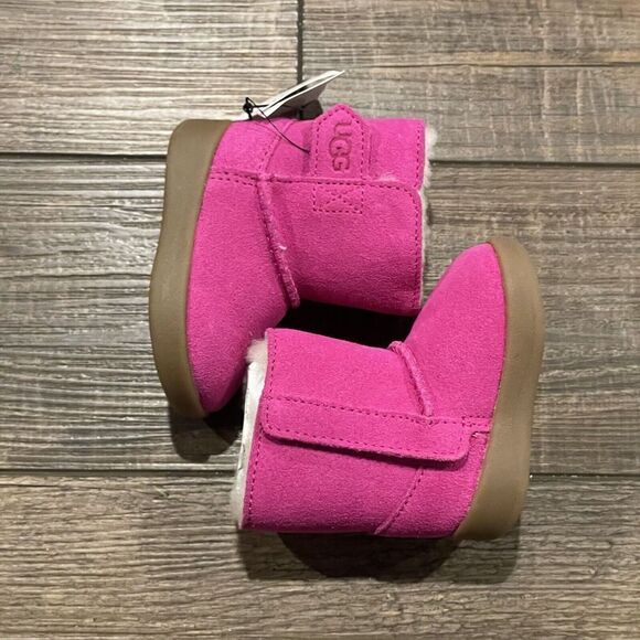 UGG I KEELAN Boot Infant 0/1 Pink Suede Shoes Fur Lined Winter Boots NEW - Picture 5 of 7